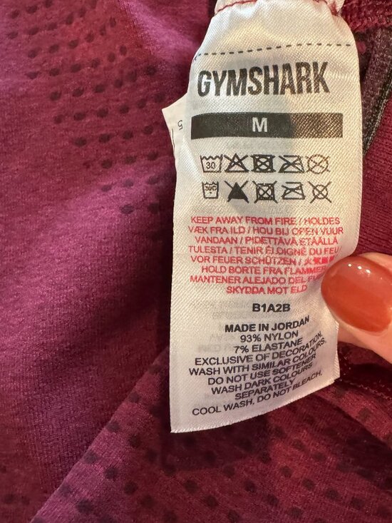 Gymshark Vital Seamless Leggings Maroon Red Size M High Waisted Workout Tights - Picture 10 of 10